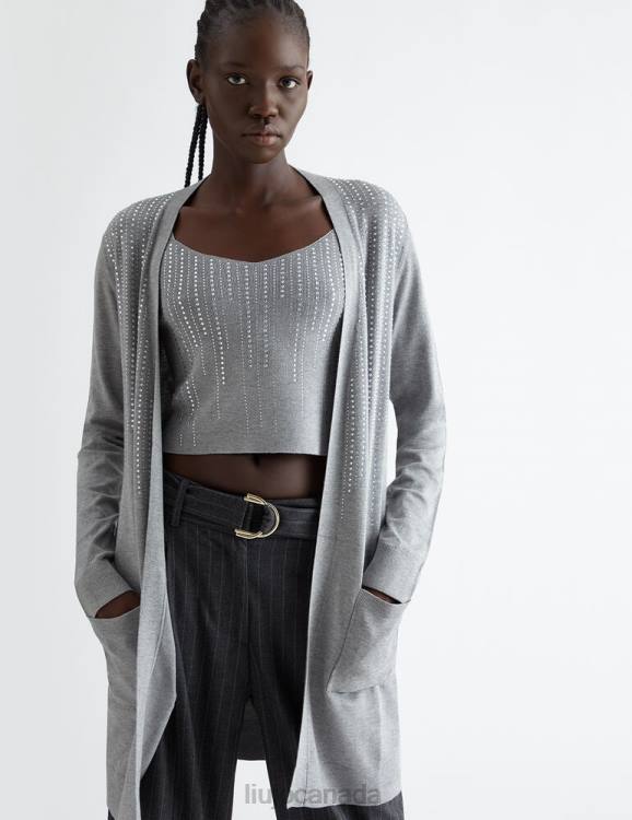 Clothing Liu Jo Cardigan With Gradient Gemstones Women F606159