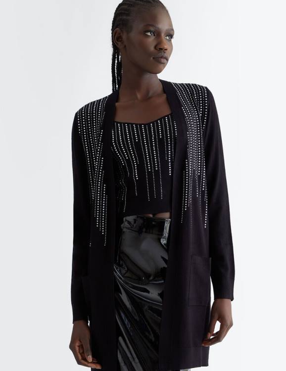 Clothing Liu Jo Cardigan With Gradient Gemstones Women F60647