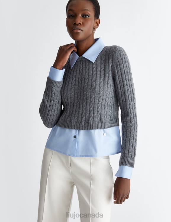 Clothing Liu Jo Cropped Sweater With Shirt Women F606859
