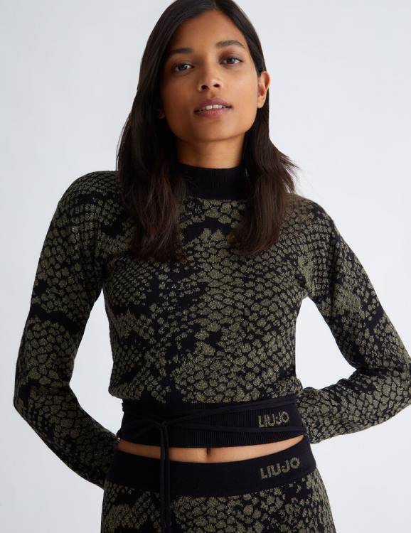 Clothing Liu Jo Eco-Friendly Jacquard Jumper Women F606470