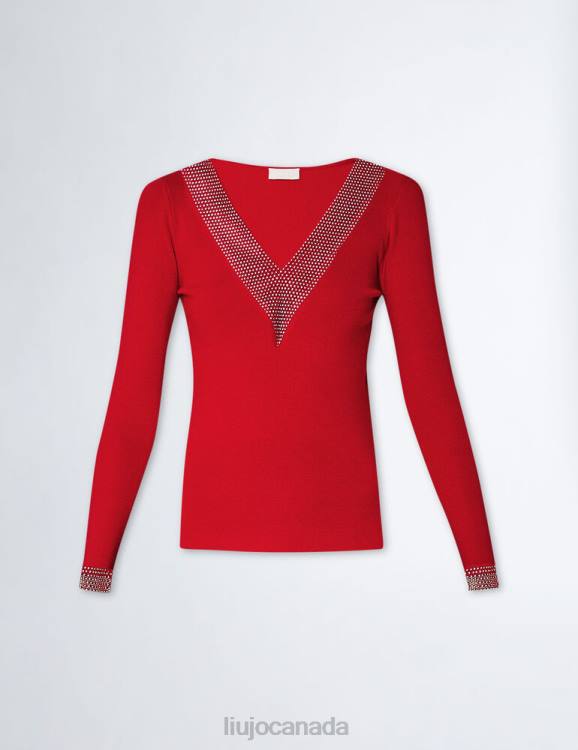 Clothing Liu Jo Eco-Friendly Jumper With Rhinestones Women F6061209