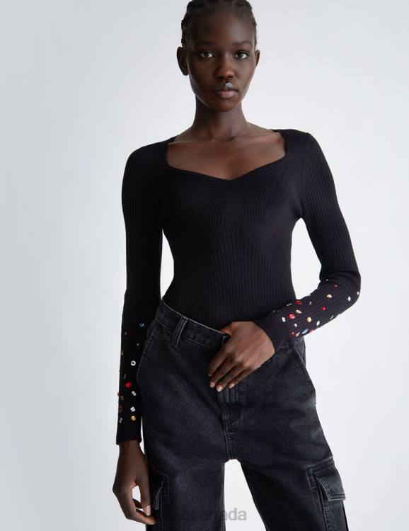 Clothing Liu Jo Eco-Friendly Jumper With Rhinestones Women F606612