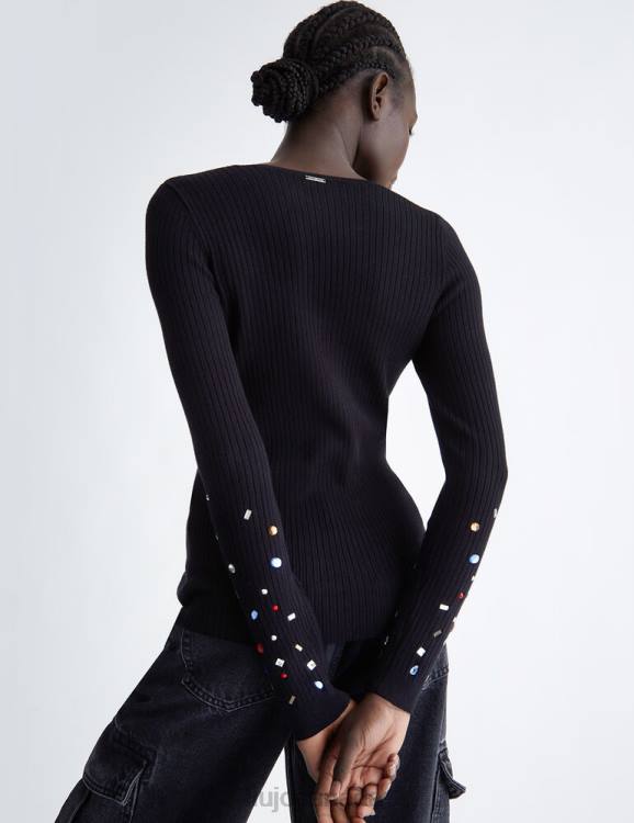 Clothing Liu Jo Eco-Friendly Jumper With Rhinestones Women F606612