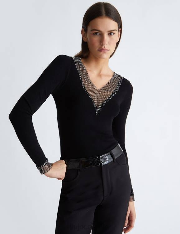 Clothing Liu Jo Eco-Friendly Jumper With Rhinestones Women F606699