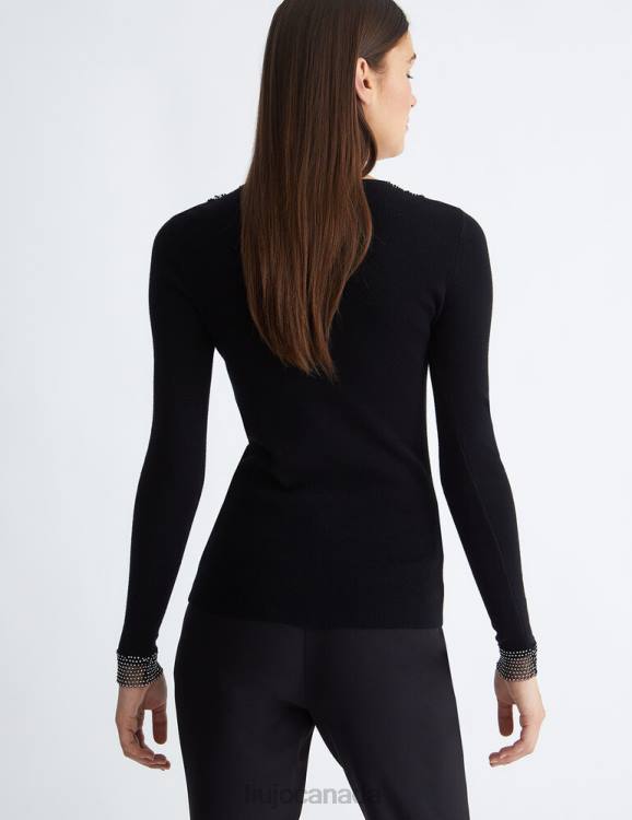 Clothing Liu Jo Eco-Friendly Jumper With Rhinestones Women F606699