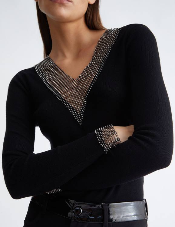 Clothing Liu Jo Eco-Friendly Jumper With Rhinestones Women F606699