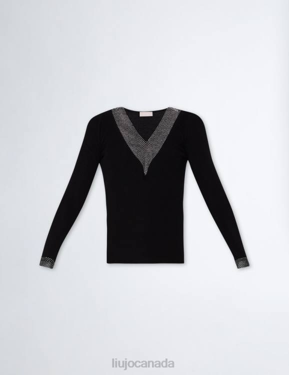 Clothing Liu Jo Eco-Friendly Jumper With Rhinestones Women F606699