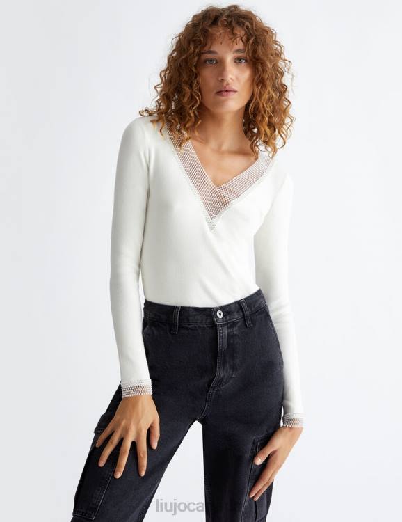 Clothing Liu Jo Eco-Friendly Jumper With Rhinestones Women F606815