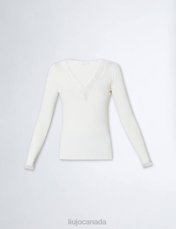 Clothing Liu Jo Eco-Friendly Jumper With Rhinestones Women F606815