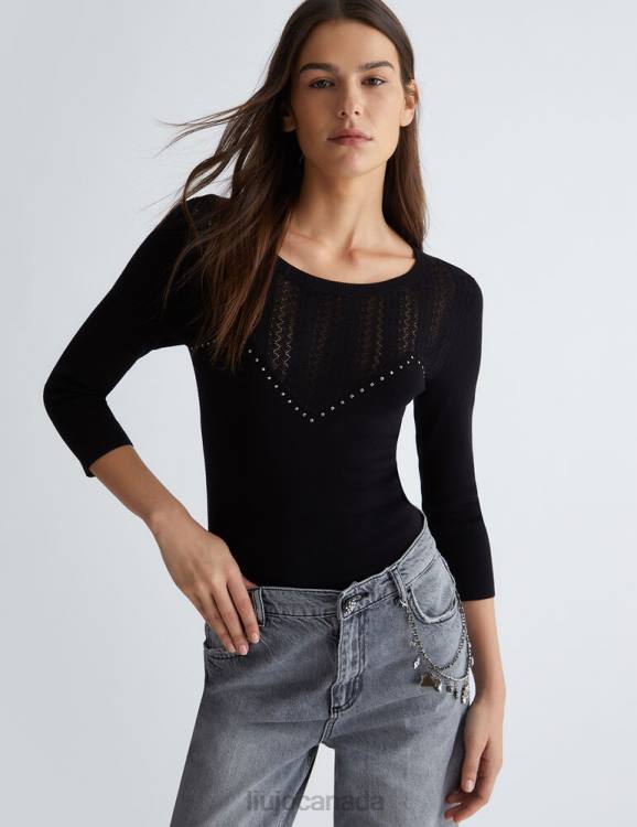 Clothing Liu Jo Eco-Friendly Sweater With Lace Women F60659