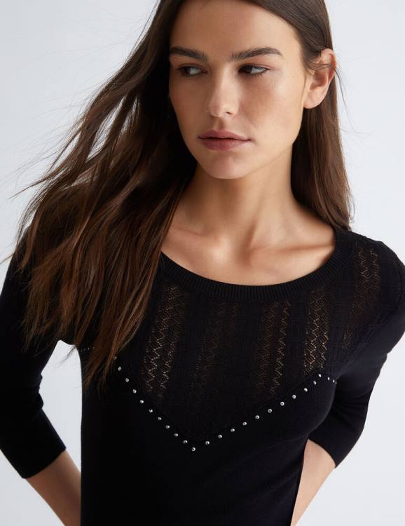 Clothing Liu Jo Eco-Friendly Sweater With Lace Women F60659