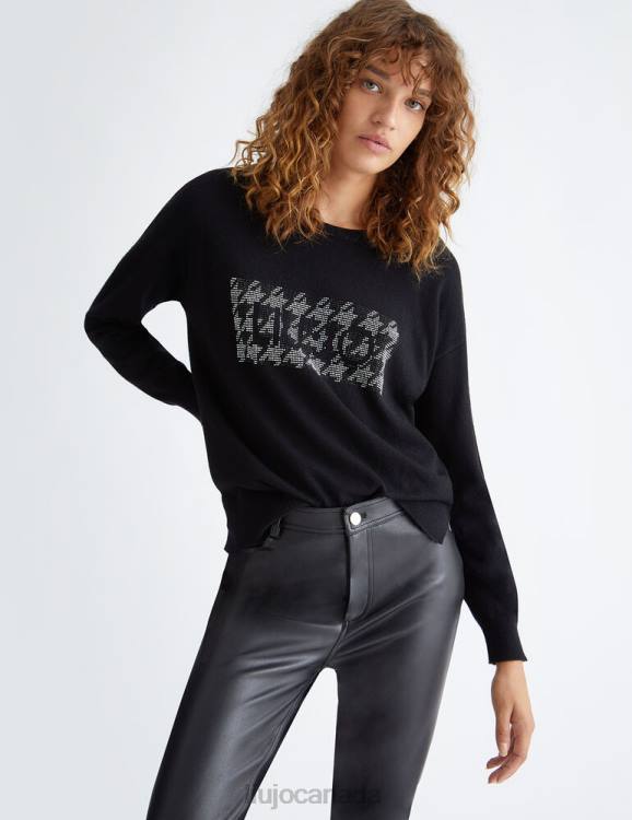 Clothing Liu Jo Eco-Friendly Sweater With Logo And Rhinestones Women F606111