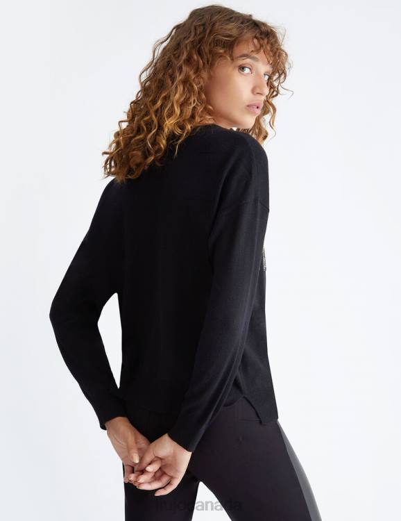 Clothing Liu Jo Eco-Friendly Sweater With Logo And Rhinestones Women F606111