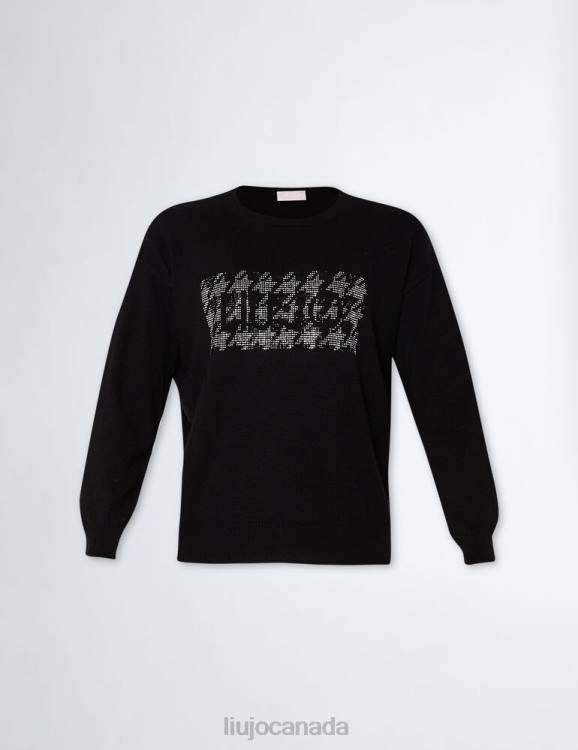 Clothing Liu Jo Eco-Friendly Sweater With Logo And Rhinestones Women F606111
