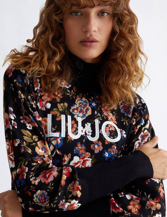Clothing Liu Jo Floral Sweater With Logo Women F606200
