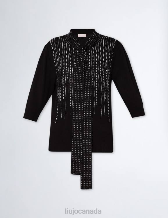 Clothing Liu Jo Jumper With Bow And Gemstones Women F60627