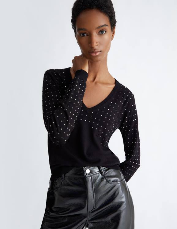 Clothing Liu Jo Jumper With Gemstones Women F606616