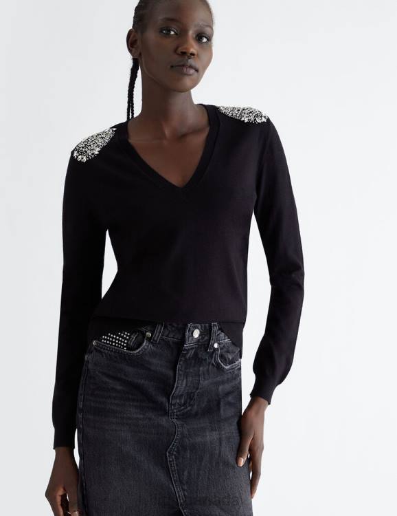 Clothing Liu Jo Jumper With Jewel Embroidery Women F60667