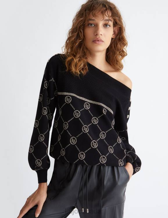 Clothing Liu Jo Jumper With Lurex Logo Women F606995