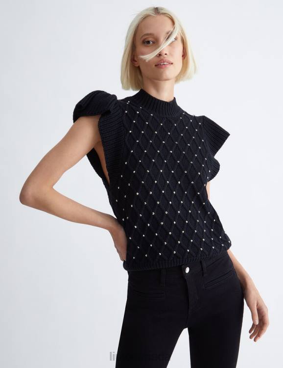 Clothing Liu Jo Knit Top With Rhinestones Women F6061108