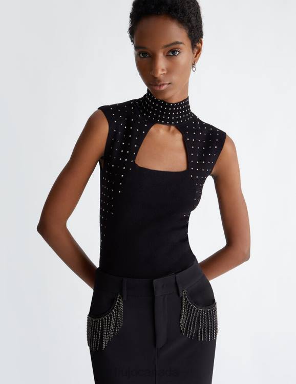 Clothing Liu Jo Knit Top With Rhinestones Women F606670