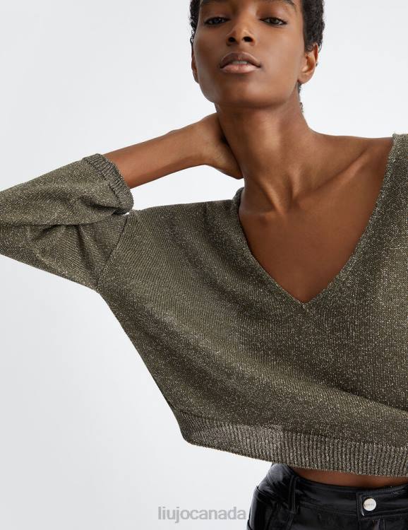 Clothing Liu Jo Lurex Jumper With V-Neck Women F606985