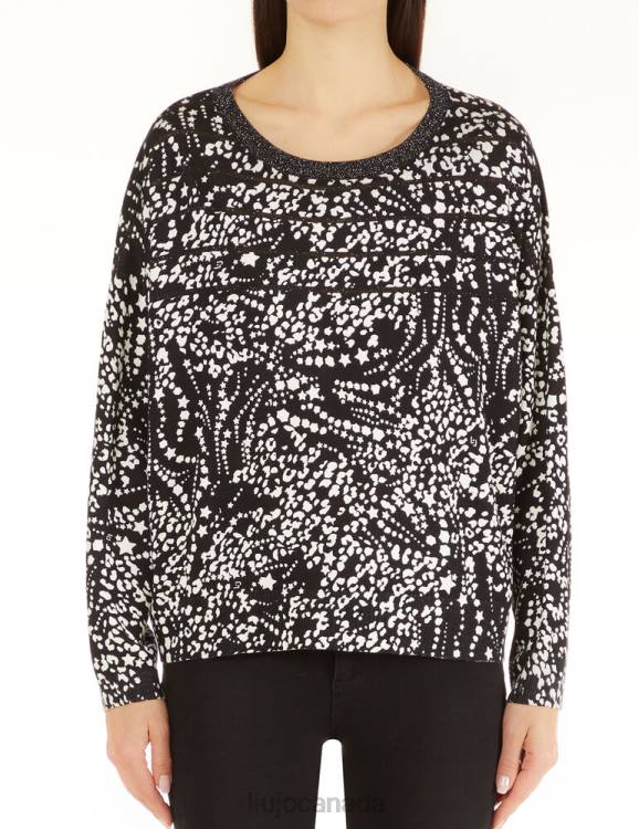 Clothing Liu Jo Lurex Striped Sweater With Print Women F6062556