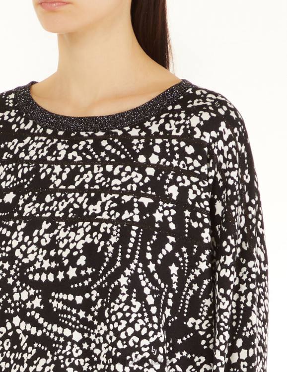 Clothing Liu Jo Lurex Striped Sweater With Print Women F6062556