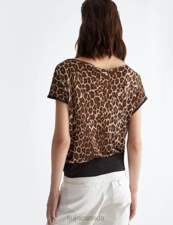 Clothing Liu Jo Lurex Sweater With Leopard Print Women F606739
