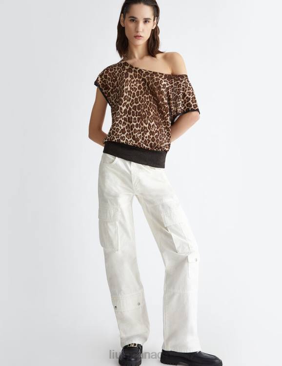 Clothing Liu Jo Lurex Sweater With Leopard Print Women F606739