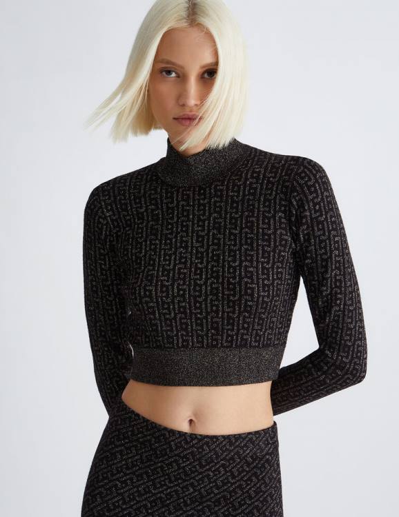 Clothing Liu Jo Lurex Sweater With Logo Women F606635