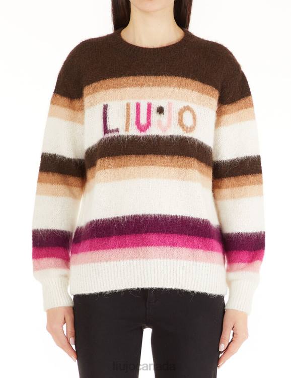 Clothing Liu Jo Striped Jumper With Logo Women F6062684