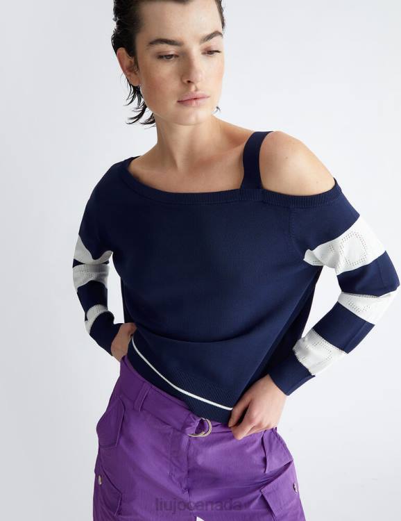 Clothing Liu Jo Striped Jumper With Logo Women F606889