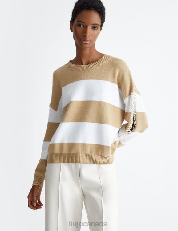 Clothing Liu Jo Striped Sweater With Beads Women F606992