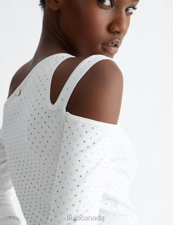 Clothing Liu Jo Sweater With Gemstones And Cut Out Women F606618
