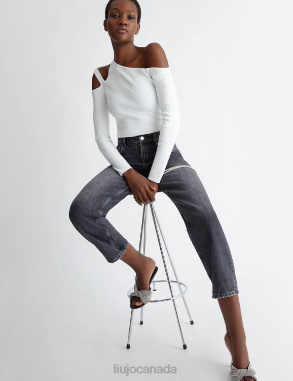 Clothing Liu Jo Sweater With Gemstones And Cut Out Women F606618