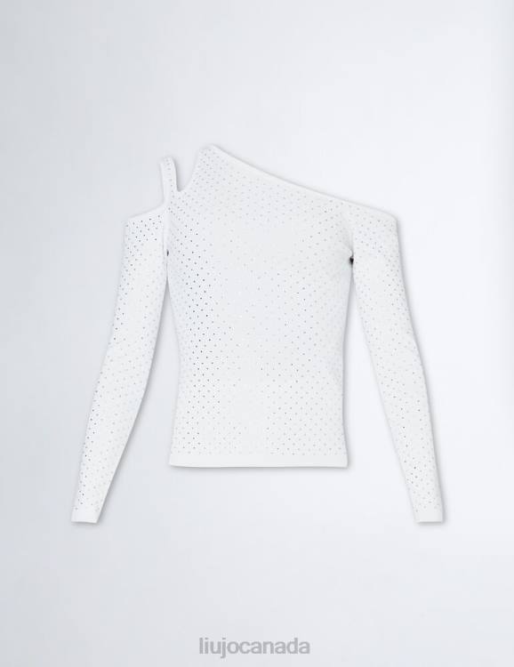 Clothing Liu Jo Sweater With Gemstones And Cut Out Women F606618