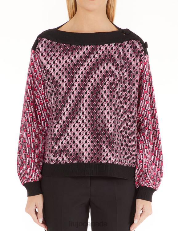 Clothing Liu Jo Sweater With Jacquard Monogram Logo Women F6062785