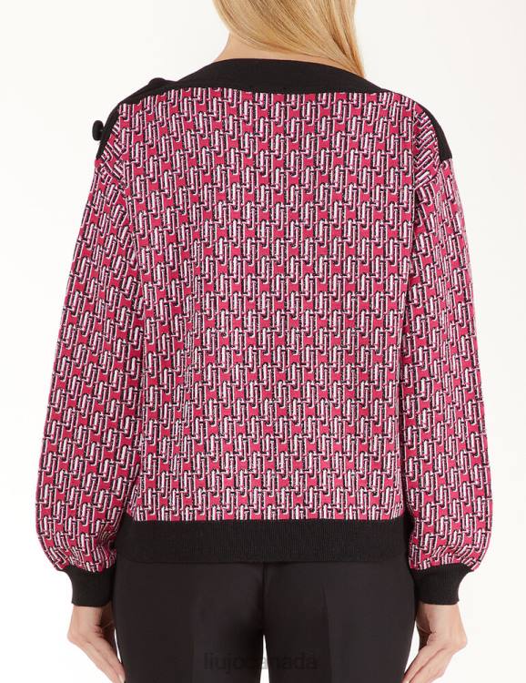 Clothing Liu Jo Sweater With Jacquard Monogram Logo Women F6062785