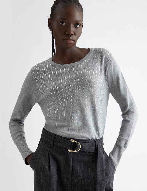 Clothing Liu Jo Sweatshirt With Gradient Gemstones Women F606476