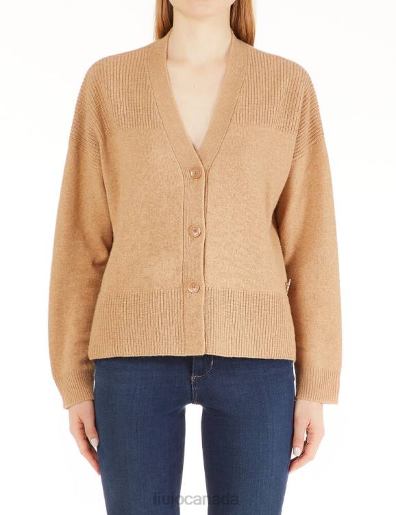 Clothing Liu Jo Wool And Cotton Cardigan With Logo Women F6062759
