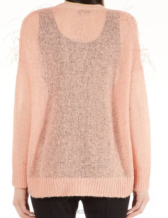 Clothing Liu Jo Wool Blend Cardigan With Feathers Women F6062743