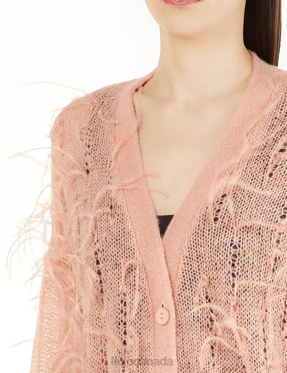 Clothing Liu Jo Wool Blend Cardigan With Feathers Women F6062743