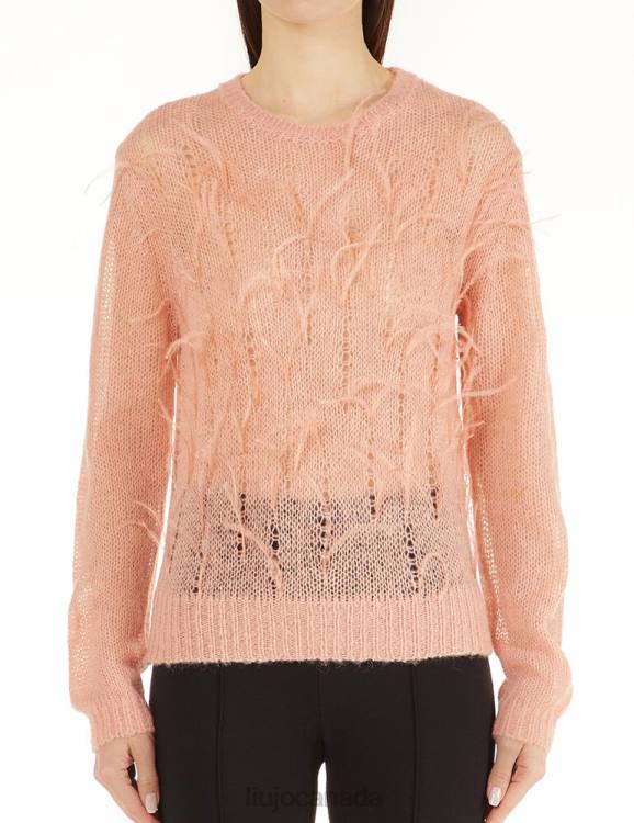 Clothing Liu Jo Wool Blend Sweatshirt With Feathers Women F6062624