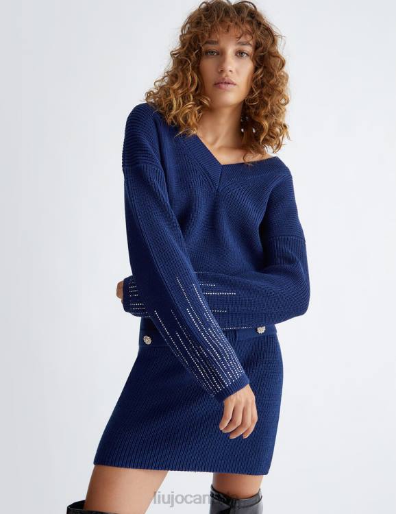 Clothing Liu Jo Wool Sweater With Gemstones Women F60621