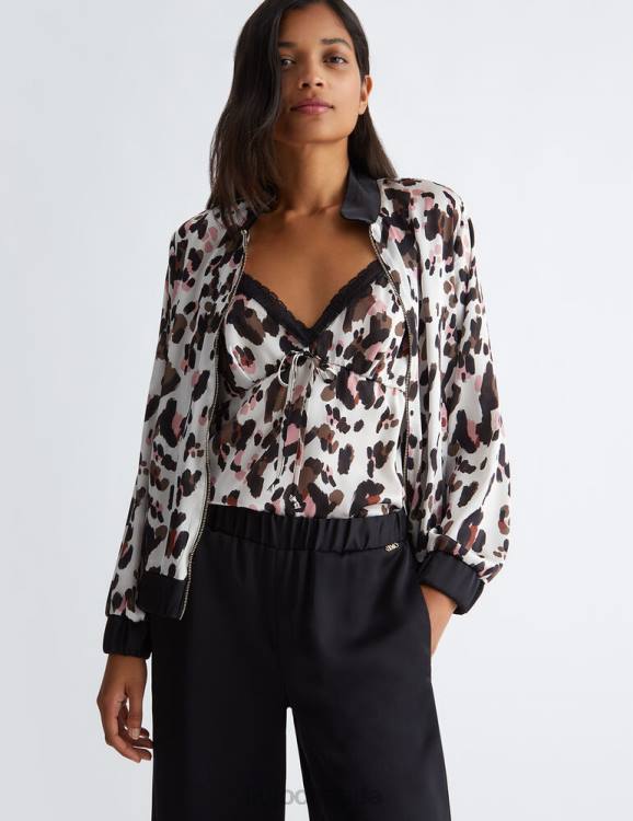 Clothing Liu Jo Animal Print Bomber Jacket In Satin Women F606472