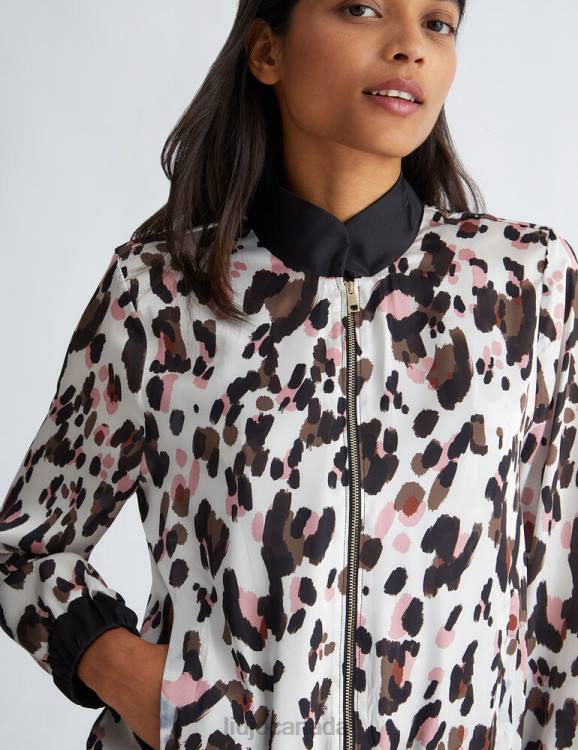 Clothing Liu Jo Animal Print Bomber Jacket In Satin Women F606472