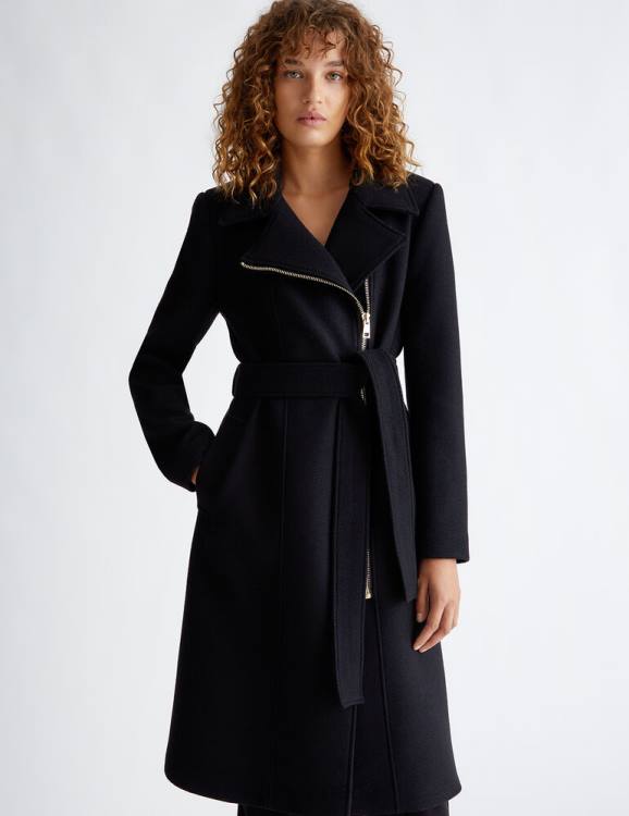 Clothing Liu Jo Black Coat With Zip Women F606360