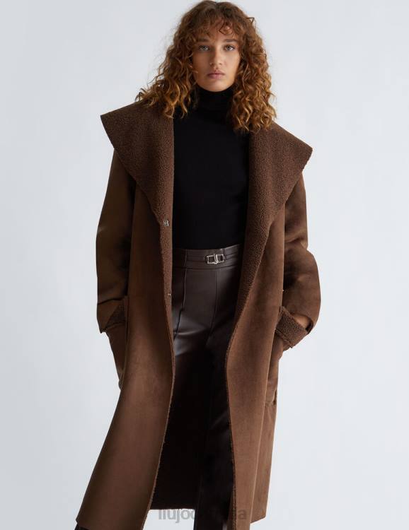 Clothing Liu Jo Brown Faux Shearling Coat Women F606166