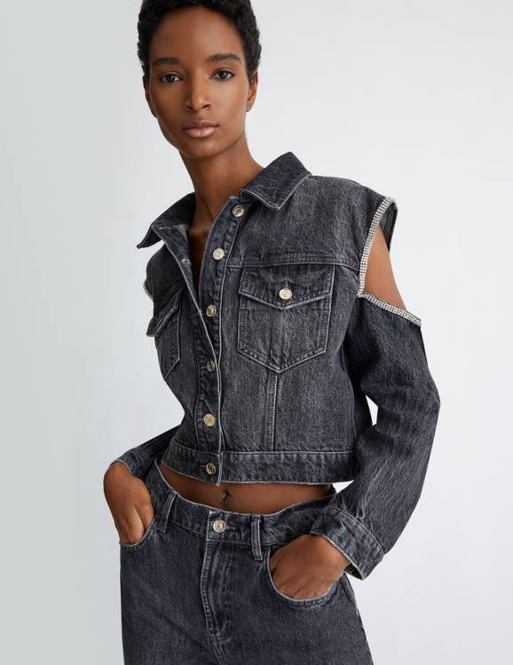 Clothing Liu Jo Denim Cut-Out Jacket Women F606925